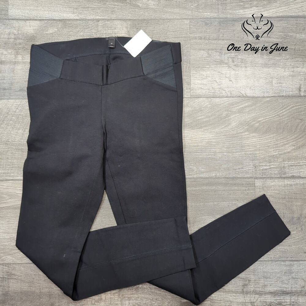 J. Crew Black Skinny Ankle Ponte Pants Stretch Zip Pockets NWT Size 2R